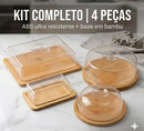 Conjunto em Bambu com tampa Acrílica d'Ellégance