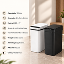 Lixeira Slim 13L a Pilha – Abertura Automática sem Toque