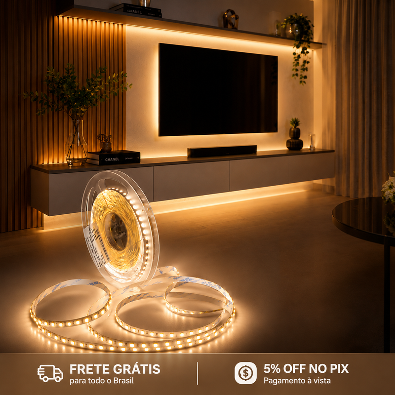 Fita LED Decorativa 5m| Instalação Fácil e Alto Brilho