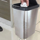 Cesto de Lixo Metalizado 9L com Tampa Automática – Anti-Ferrugem