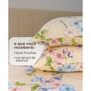 Jogo de Lençol Casal Padrão 3 Peças em Microfibra Estampada