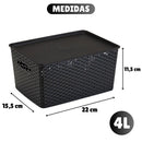 Cestos Práticos – Kit 6 Rattan com Tampa