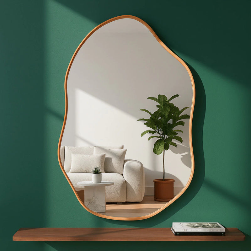 Espelho Aura Orgânica em Couro Premium 60X40