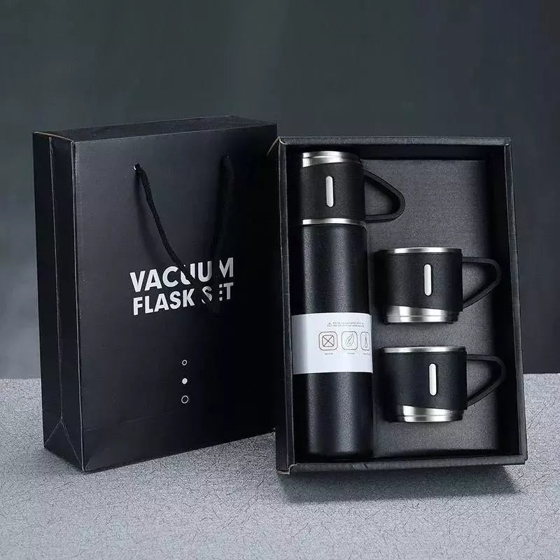Thermo Pro 500ml – Garrafa Inox + Kit de Xícaras Compactas